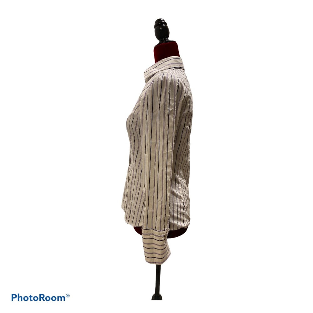 Express White Button-Down With Vertical Stripes - image 8